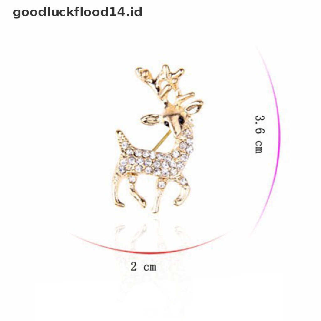 [OOID] Women Fashion High Quality Exquisite Sika Deer Brooch Shining Rhinestone Jewelry ID