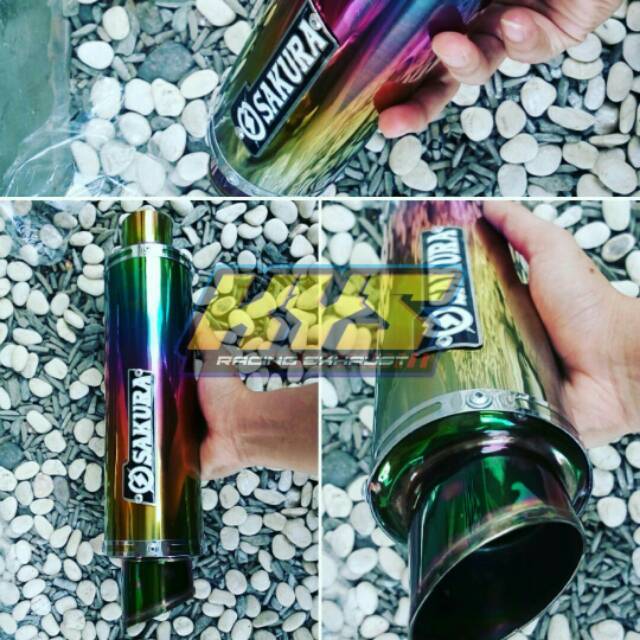 Knalpot racing sakura pelangi satria sonic xabre verza ninja250 cbr250 mt25 r25 r15 cbr150 dll