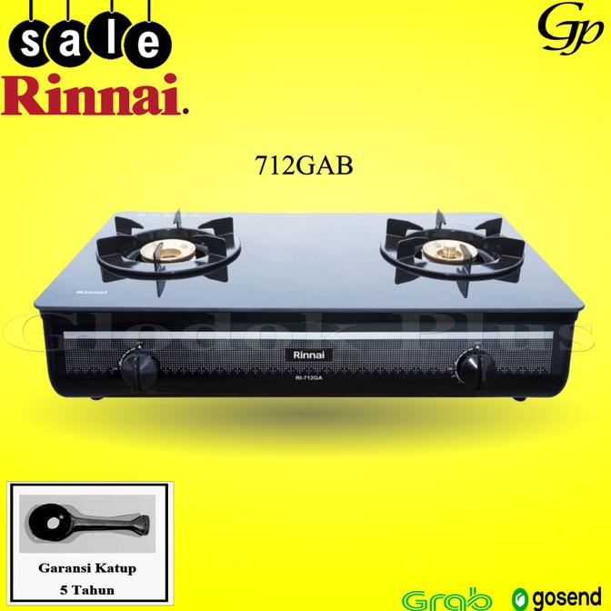 Rinnai RI-712GA B Kompor Gas kaca 712GAB 2 Tungku rinai RI712GAB