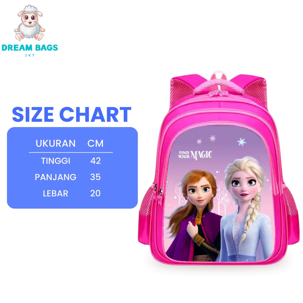 Tas Anak Perempuan Import Size SD DB 6123 Ransel Anak Perempuan