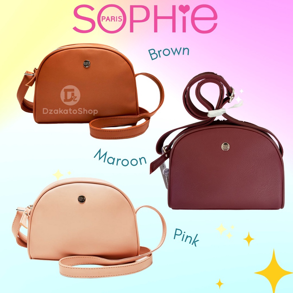 Sophie Martin Paris Tas Selempang Amitee Maroon Merah Pink dan Brown Kecil Wanita Promo Murah Terbar