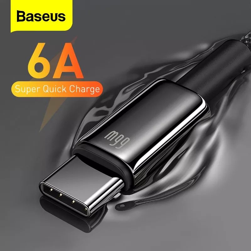 BASEUS Kabel Huawei P50 Pro P40 Pro Mate 40 Pro 66W 6A Super Charging Cable Type C