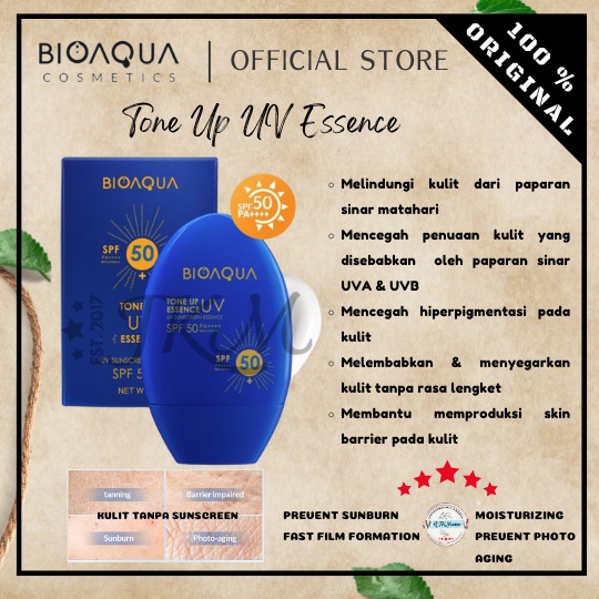 BIOAQUA TONE UP UV ESSENCE SPF50 60GR BPOM SUNSCREEN ESSENCE SUNSCREEN SPF50 PA++++ SUNBLOCK BIOAQUA SUNSCREEN BIOAQUA