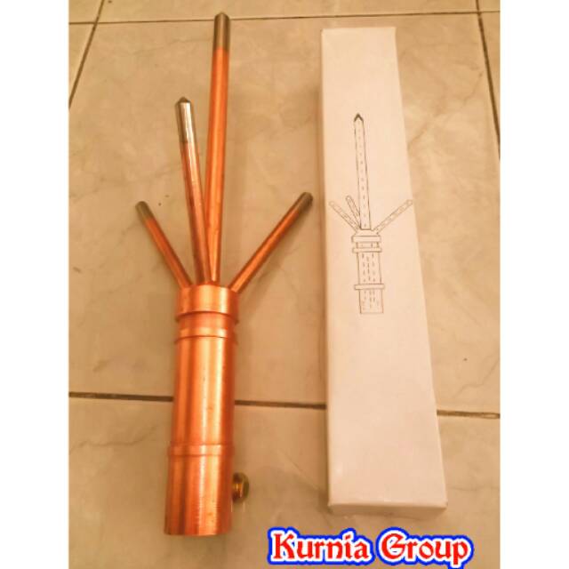 PENANGKAL PETIR TRISULA  ANTI PETIR + PIPA 50CM TOMBAK SPLITZEN SATU SET TIANG MODEL BARU TERMURAH