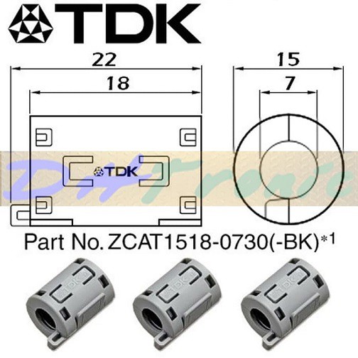 Magnet TDK ZCAT 1518-0730 Ferrite Magnet Penghemat BBM Kabel Busi Motor Mobil Koil Coil Injector Del