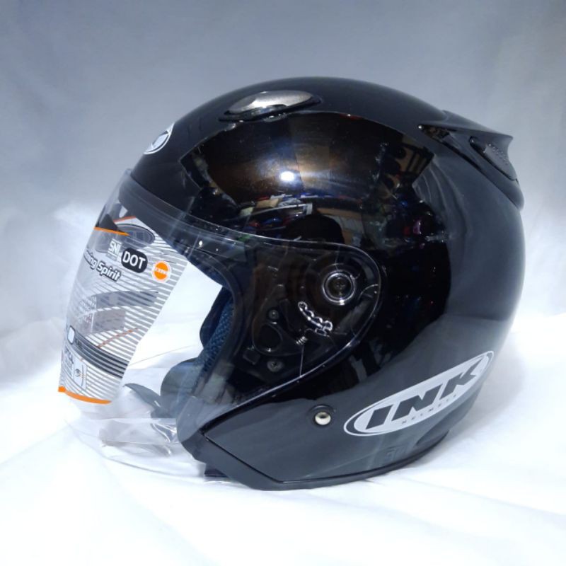 HELM INK CENTRO ORIGINAL HITAM METALIK HELM HALF FACE BISA UNTUK PRIA DAN WANITA ORIGINAL 100%