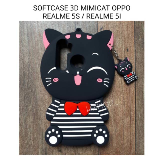 Softcase Oppo Realme 5S / Realme 5i Case Hp 3D Silikon Cover Karakter Kucing Mimicat Lucu