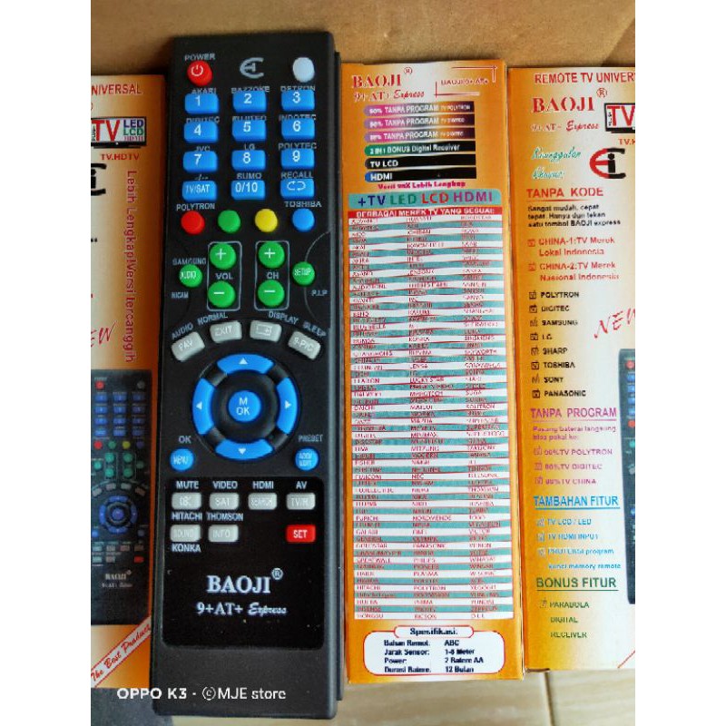 REMOTE TV LED LCD UNIVERSAL MULTI TV BAOJI 9+AT