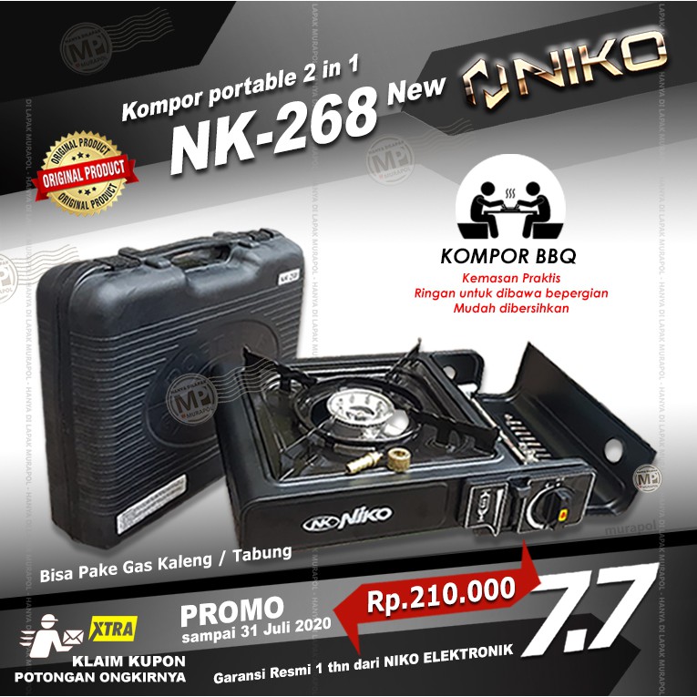  Kompor  Portable NIKO  NK 268 KOMPOR  PICNIC GAS PORTABLE 