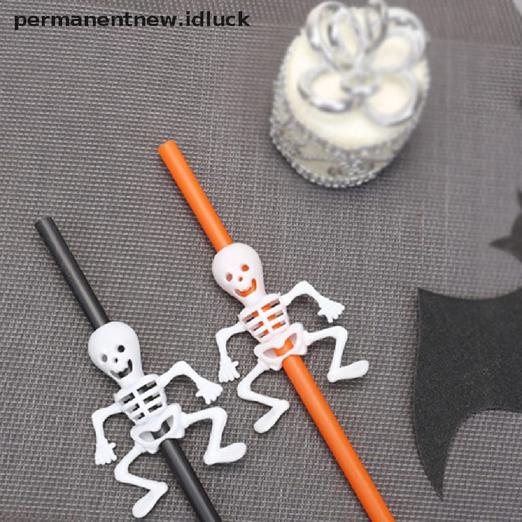 5 Pcs Sedotan Desain Labu Hantu Halloween Untuk Dekorasi Pesta