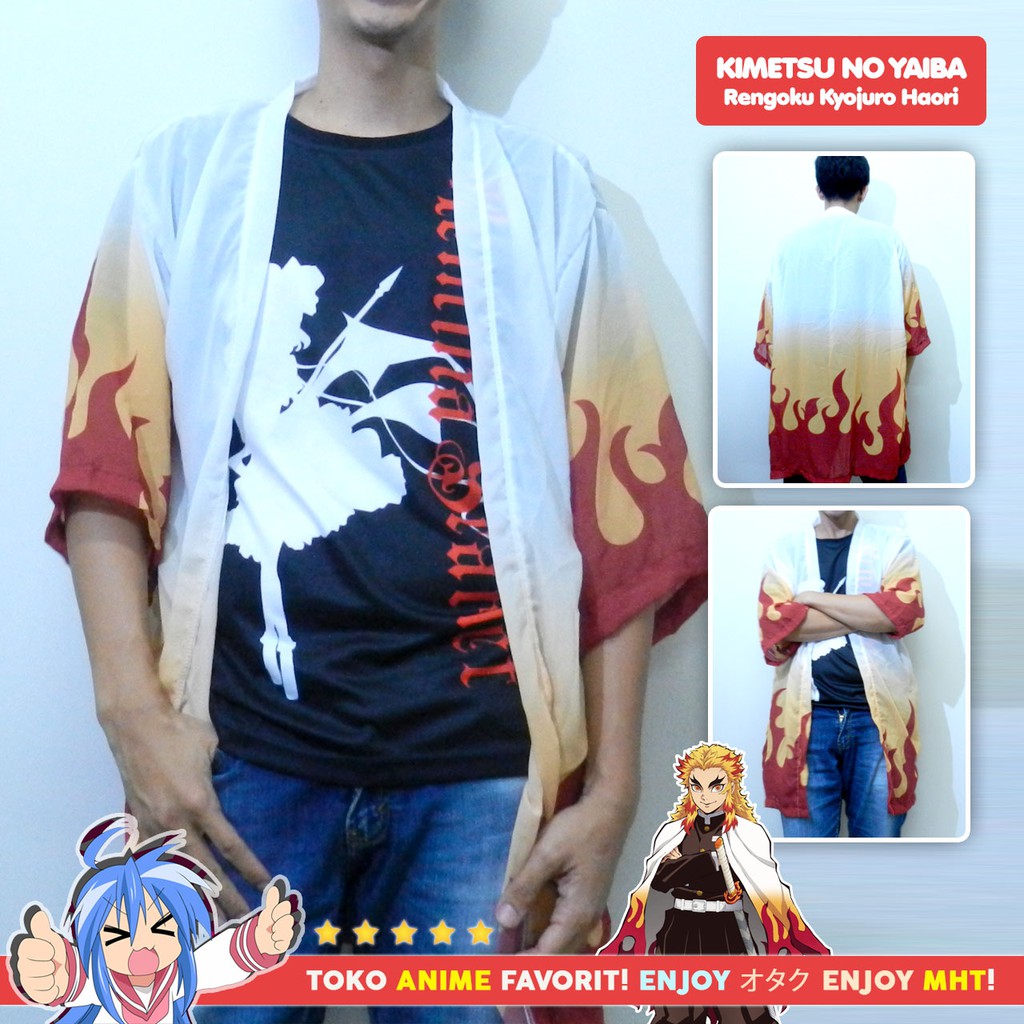 Haori Anime - Loose Kimono Kimetsu no Yaiba - Kyojuro Rengoku Style