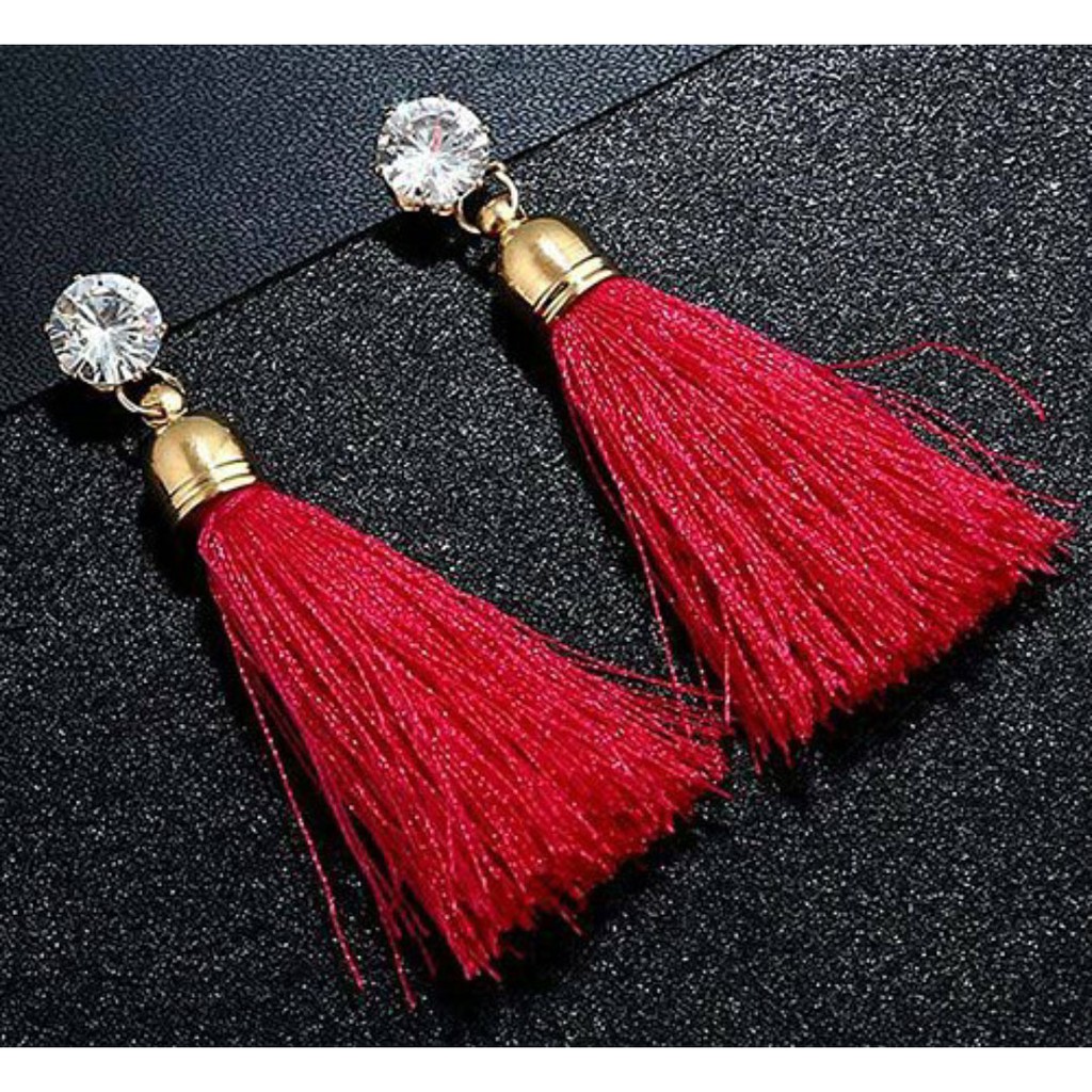 Anting Fashion Wanita  Model Tusuk Diamond  Mix Tassel MISS 53