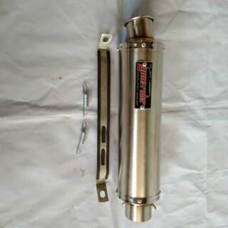 Knalpot LONE RIDER bulat panjang 30cm.inlet 50mm | Shopee