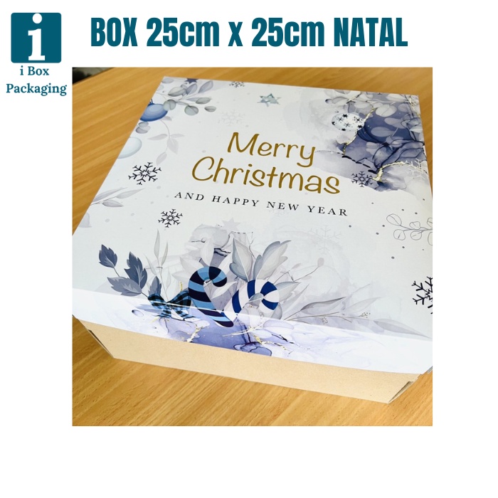 

[ 5 Pcs ] Kotak Kue Dus Natal Box Lapis Legit Cake Pudding Bon Appetit Packaging Hampers Parsel Kado Xmas Dus 25x25cm