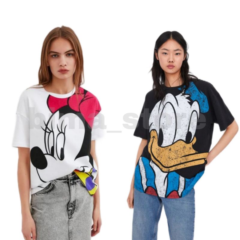 t shirt zara mickey minie mouse / kaos zara minie mouse / zara x disney / atasan kaos / baju wanita 