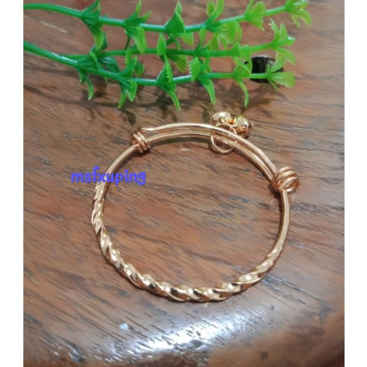 Gelang krincing anak melintir terbaru lapis emas 24 k