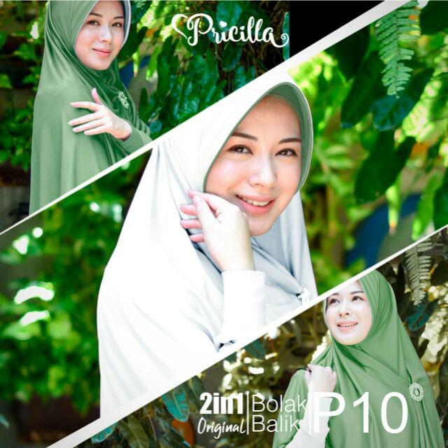 JILBAB INSTAN BOLAK BALIK PRICILLA ORIGINAL PAD-P10