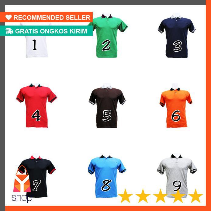 CUCI GUDANG  Polo Shirt Putih Kaos Kerah Polos Baju Pria Cowok Lacos Lacoste Kaus - Putih, M