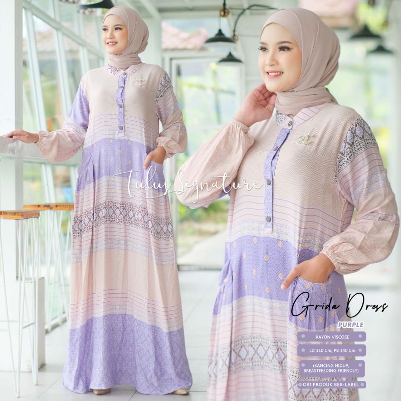 GRIDA DRESS BY TULUS SIGNATURE (DRESS MOTIF) Dress muslimah rekomeded