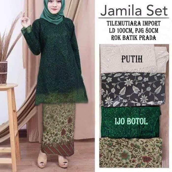 KEBAYA JAMILAH PUTIH SLKebaya wanita tile bordir white
