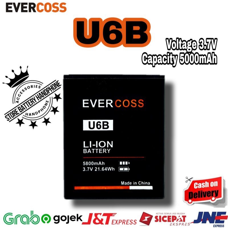 Battery Baterai Batrai Batre Evercoss U6B