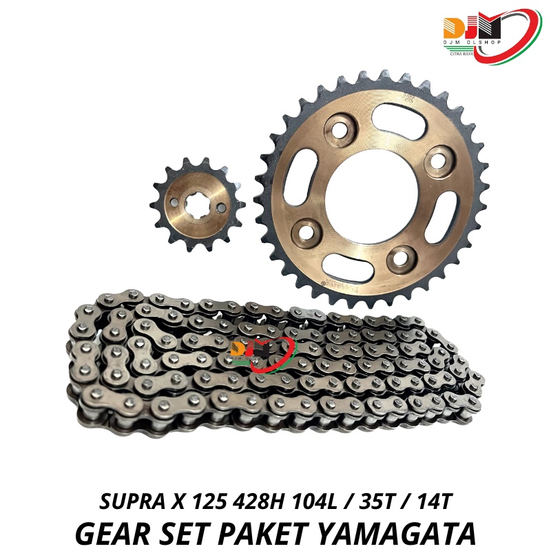 Gear Set Paket SUPRA X125 KPH 420H 35T 14T Original Yamagata