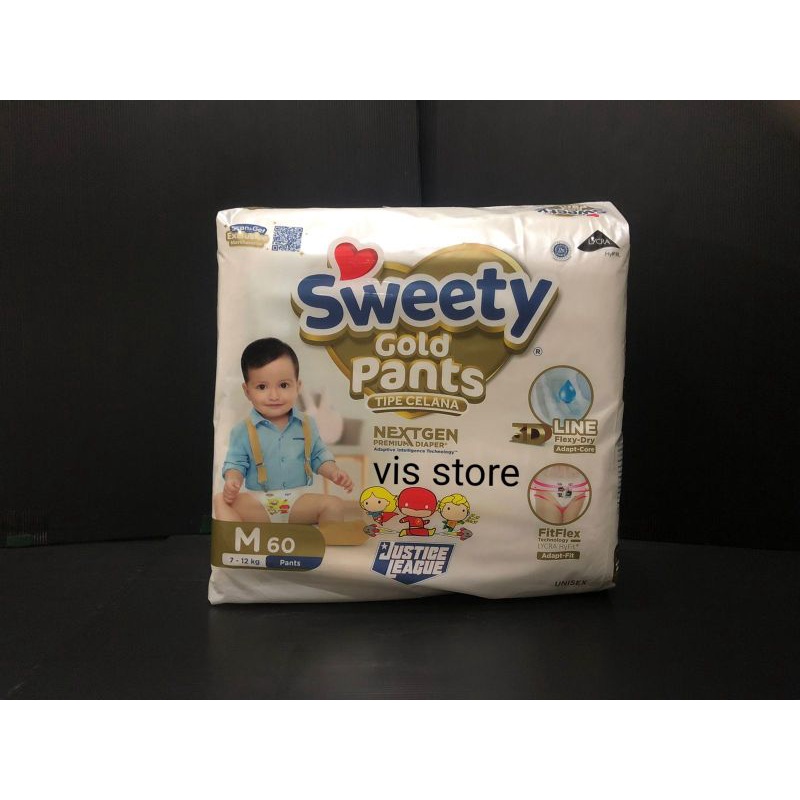 sweety gold pants m 60 (celana) diaper premium m60 next gen