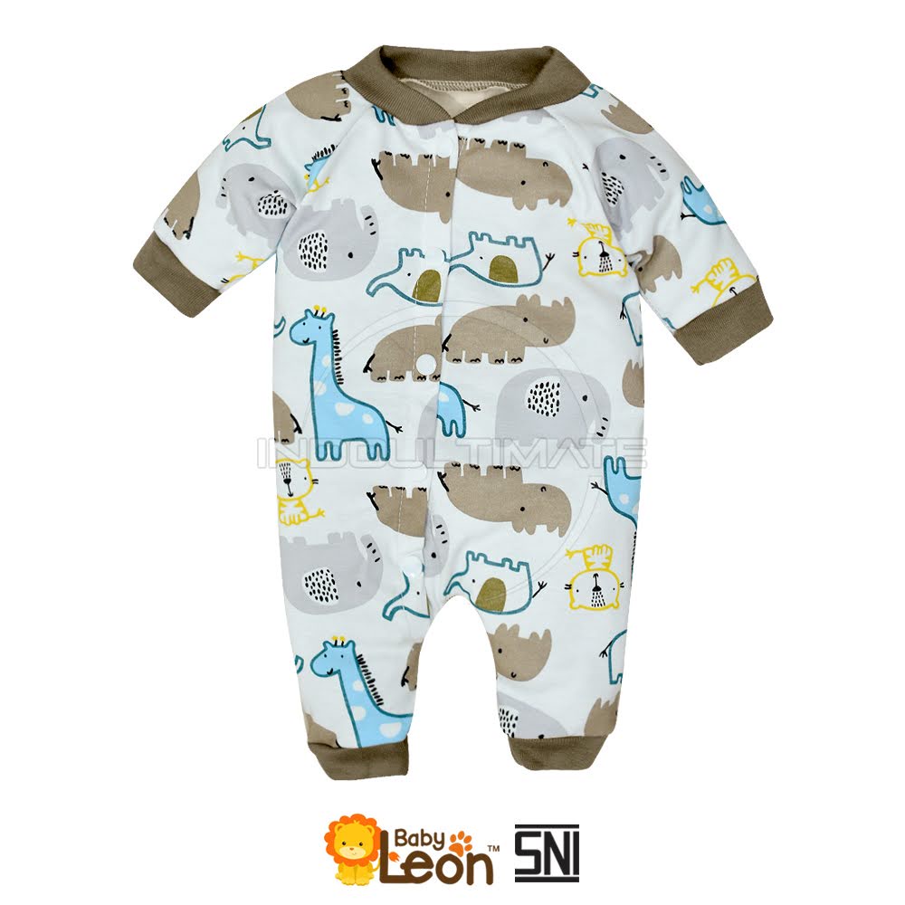 Perlengkapan Bayi BABY LEON Baru Lahir Newborn ZOO SERIES Jumper Jumsuit Jumpsuit Bayi Pakaian Bayi Celana Bayi Kaos Bayi Setelan Baju Bayi Topi Bayi Sarung Tangan Bayi Sarung Kaki Bayi-Jumper Buka Brown