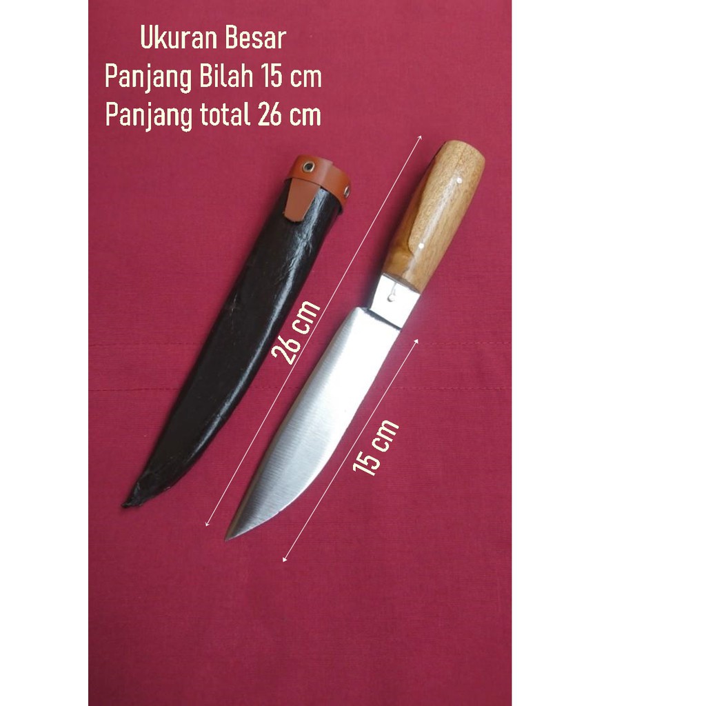 Pisau Dapur Baja Tebal Tajam Gagang Kayu / Pisau Sayat / Pisau Daging / Pisau Ikan / Sayur