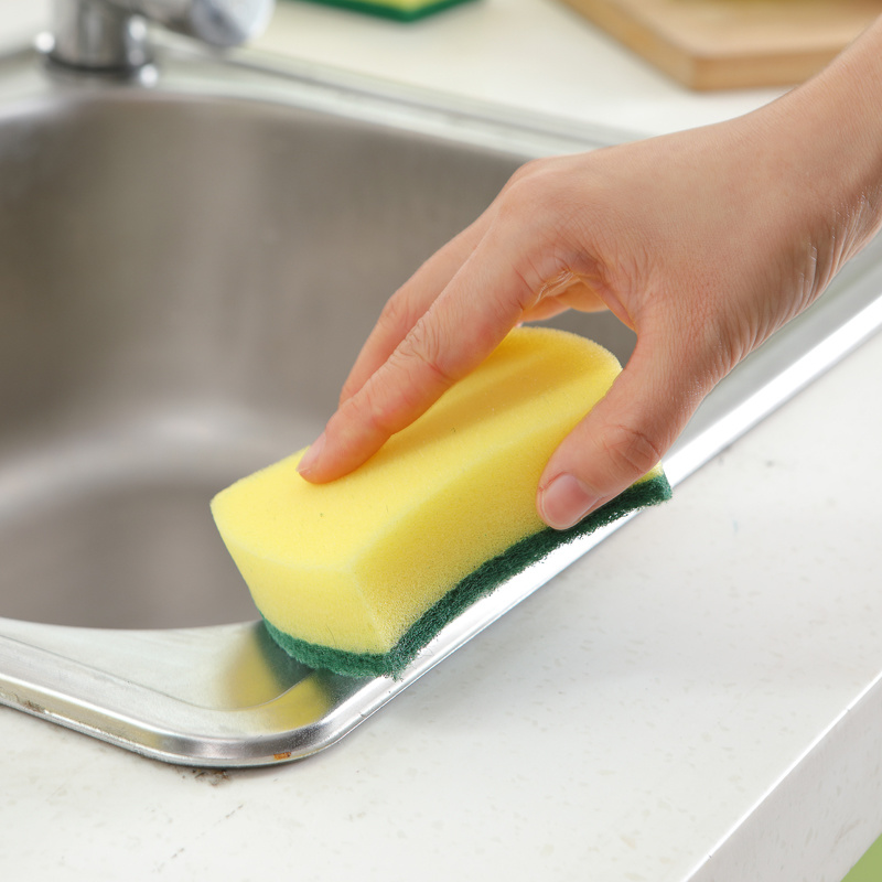 1Pcs Kitchen High Density Sponge Dishwash Wipe Fiber Scouring Pad/Bowl Pot Scouring Supplies Clean Rub Cleaning Tools