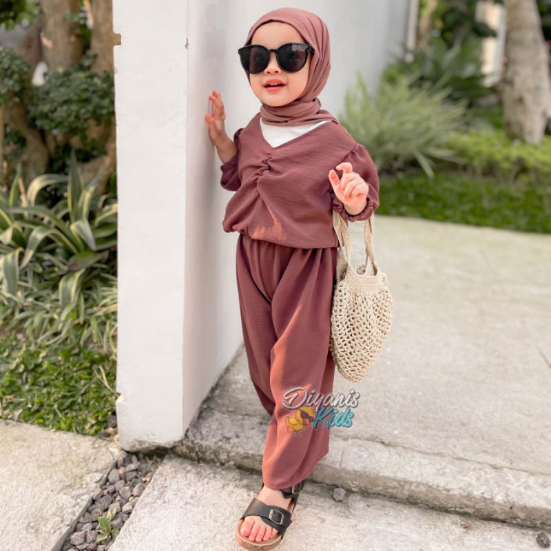 AZALEA oneset/setelan baju anak usia 2-7 tahun /setelan kulot dan atasan crop anak