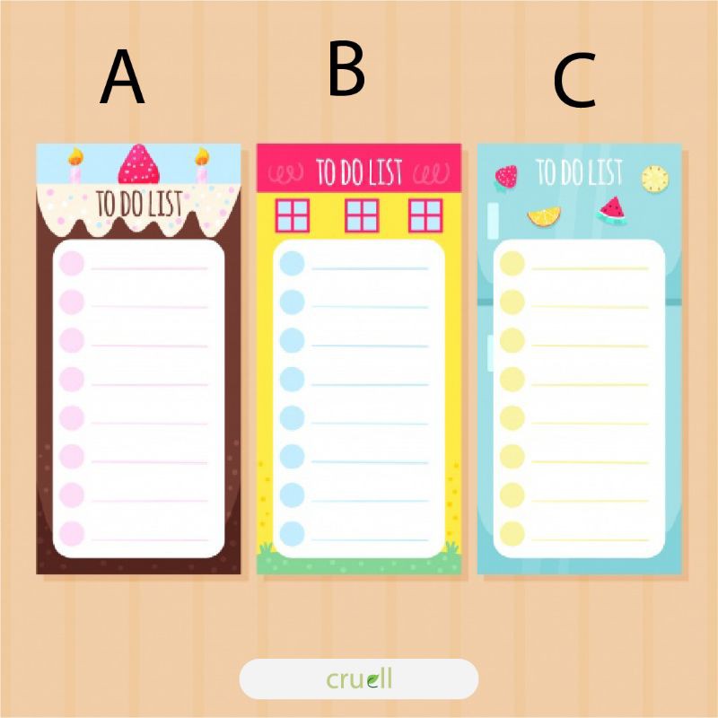 

[cruell] Memopad Notepad To do List motif cute 50 lembar