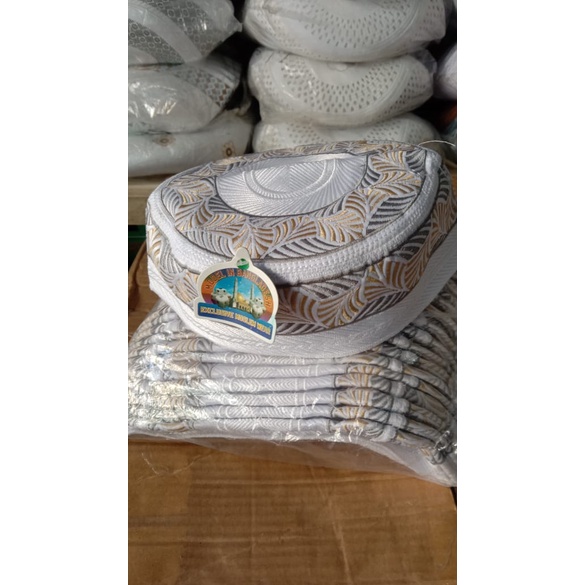 Grosir 10pcs - Peci Kopiah madina super bangladesh serat daun - Peci Madina Putih