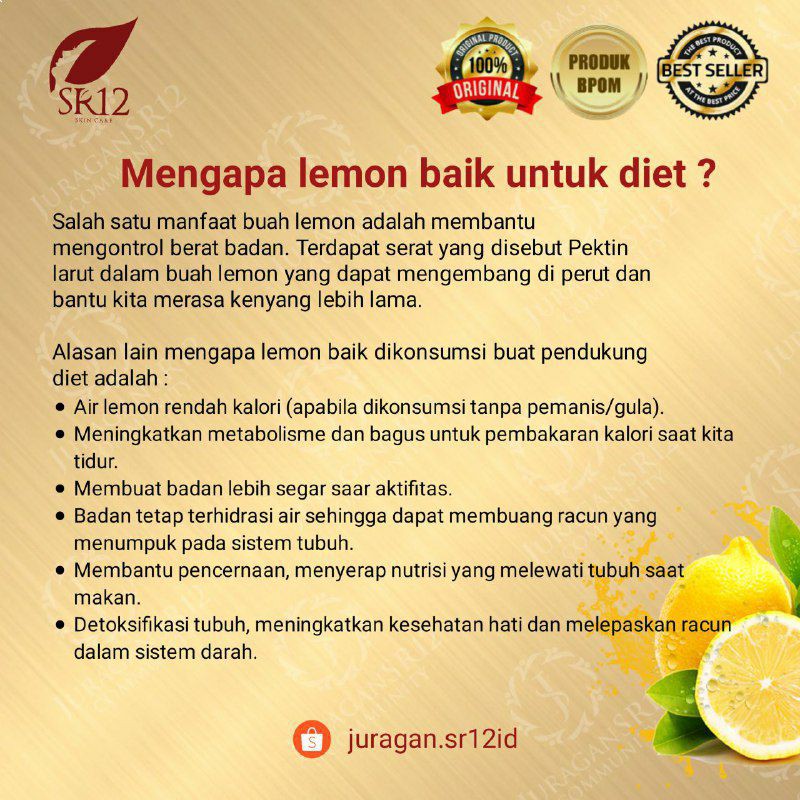 SR12 LEMONKUH / SARI LEMON ORIGINAL / MINUMAN NUTRISI DIET DETOX HERBAL PELANGSING ALAMI 250ml