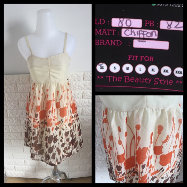 Baju Second Preloved Mini Dress Wanita Suntan Size Kecil Fit XS