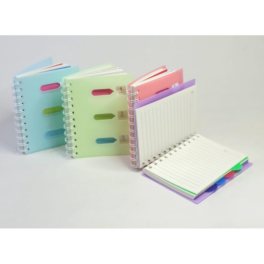 

SJS Notebook Spiral A6 90Lbr+Pembatas/Buku Spiral/Notepad/Diary/Ring