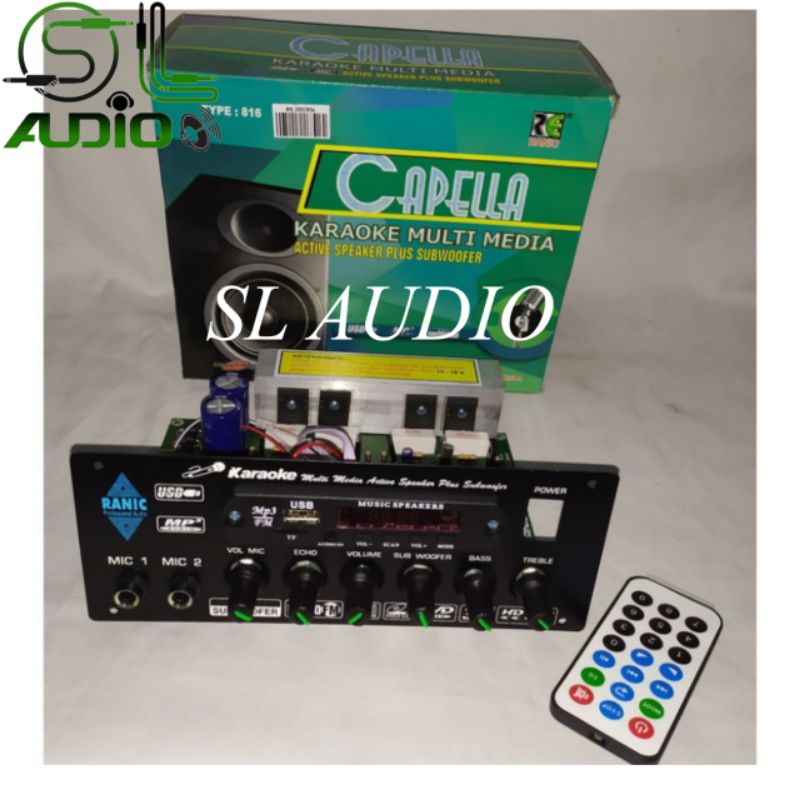 KIT POWER AMPLIFIER SPEAKER AKTIF STEREO KARAOKE PLUS  BLUETOOTH RANIC
