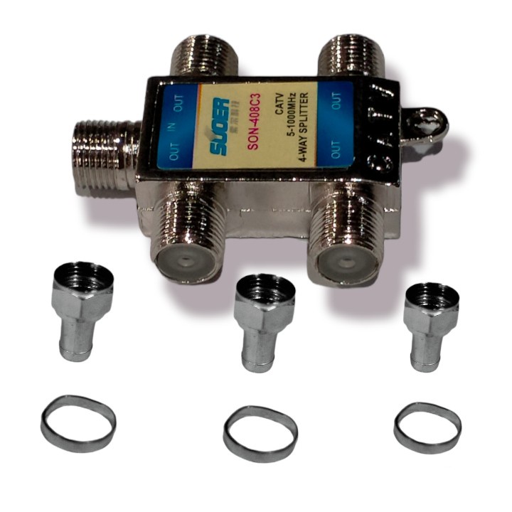 Splitter / Spliter 2/4 Way ANTENA / Cabang Pembagi/Paralel Antena TV Spliter / Splitter cabang / Pem