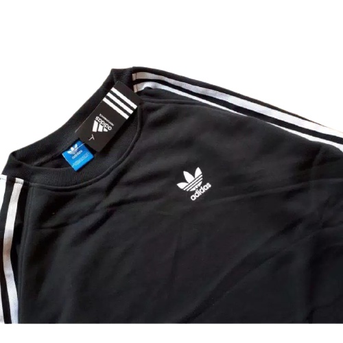 Jaket Sweater Crewneck ADDS THREE STRIPE HAND – Edition Fashion Trendy Casual Pria Good Brand Qualit