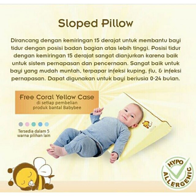 Babybee Latex Sloped Pillow with Case