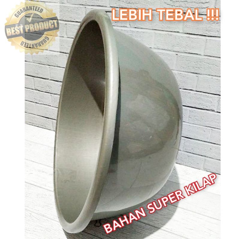 BASKOM PLASTIK ABU ABU BULAT UKURAN JUMBO 20 - ADONAN KUE - 17 LITER - BASKOM SERBA GUNA - WADAH CUCIAN PIRING - TEMPAT PELIHARA IKAN