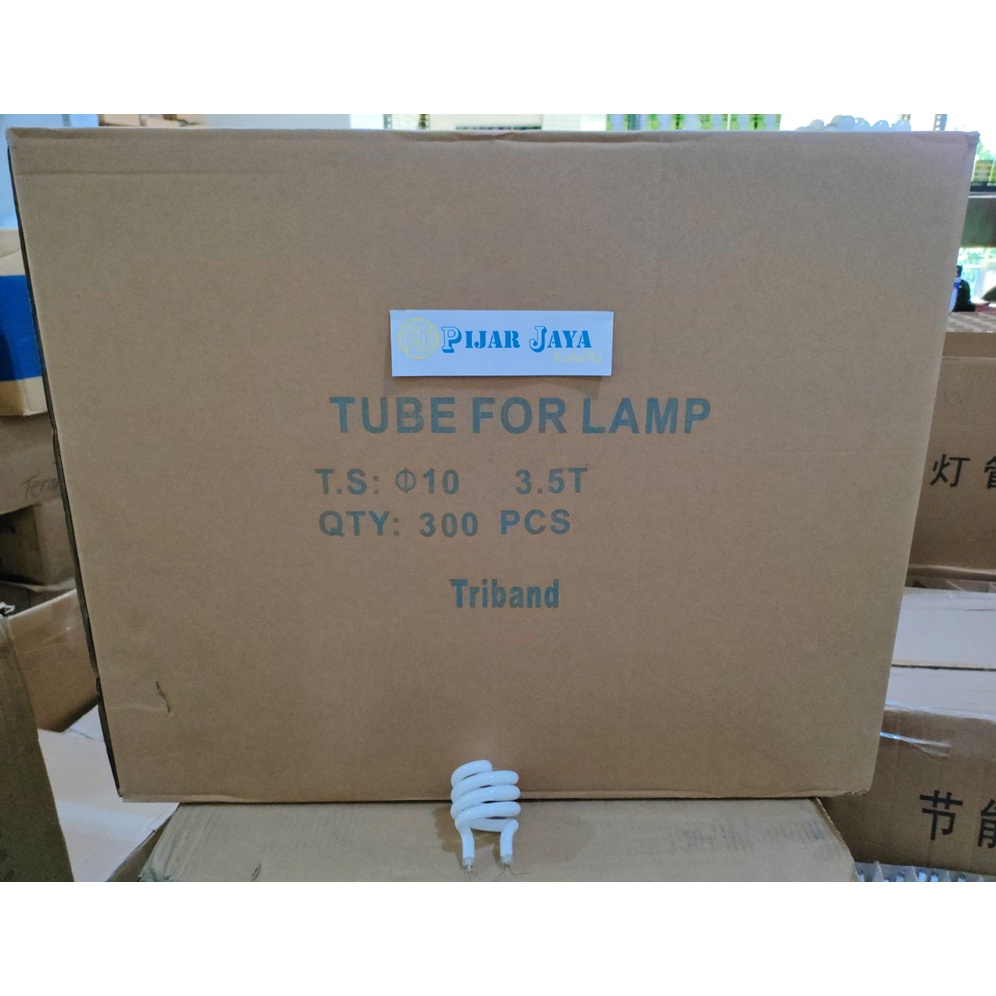 x50 pcs Kaca Lampu Spiral 18 watt Triband 3.5T 18w Ulir + PACKING KAYU