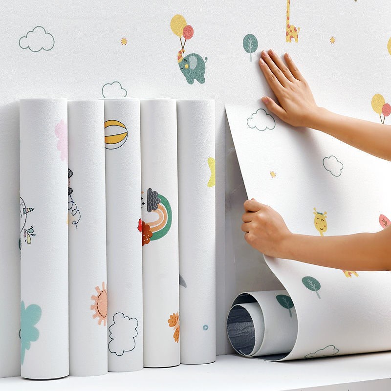 Wallpaper Linen Roll Sticker Dinding Foam 50cm x 300cm Tahan Air Api Dekorasi Rumah Kamar Satu7an WP05 - WP06 - WP07