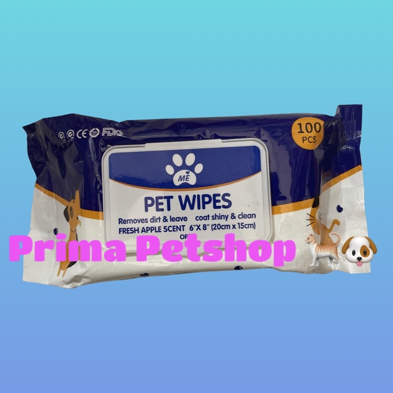 PET WIPES 100LBR - TISSUE BASAH HEWAN KUCING ANJING  Chamomile &amp; Olive Oil