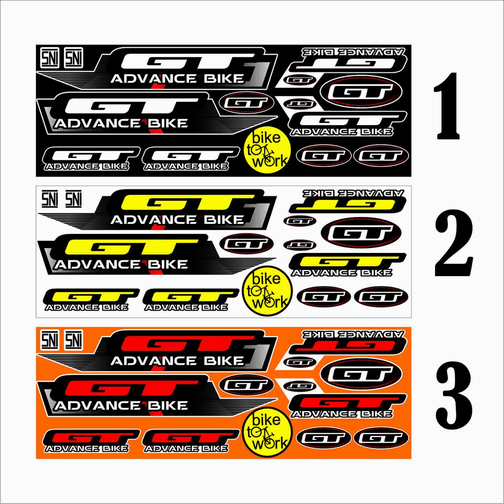 STICKER SET SEPEDA GT BIKE ADVANCE GT VARIASI STICKER