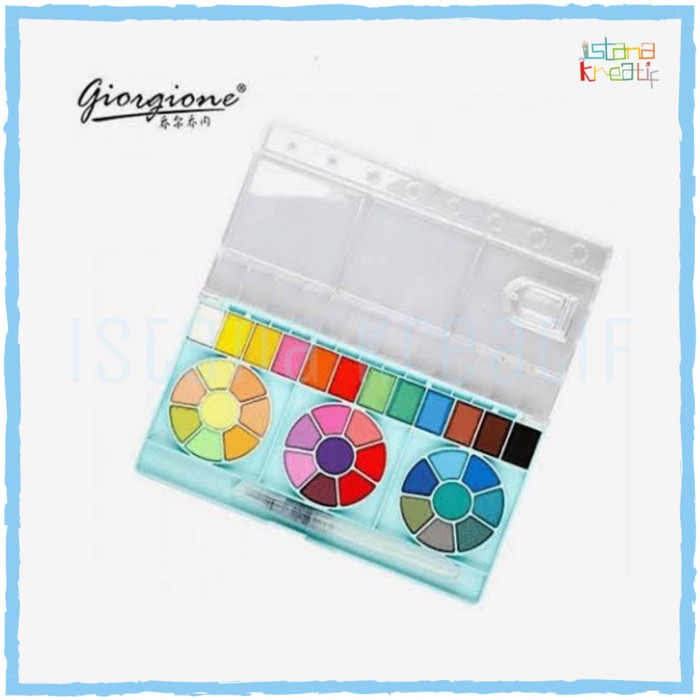 

Giorgione Watercolor Cake + Waterbrush | 36 Color - Pastel Green