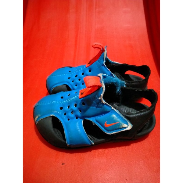 Preloved Sepatu Sandal Nike Sunray Protect 2 Blue Black Preloved Nike Sunray Protect 2 Kids Preloved