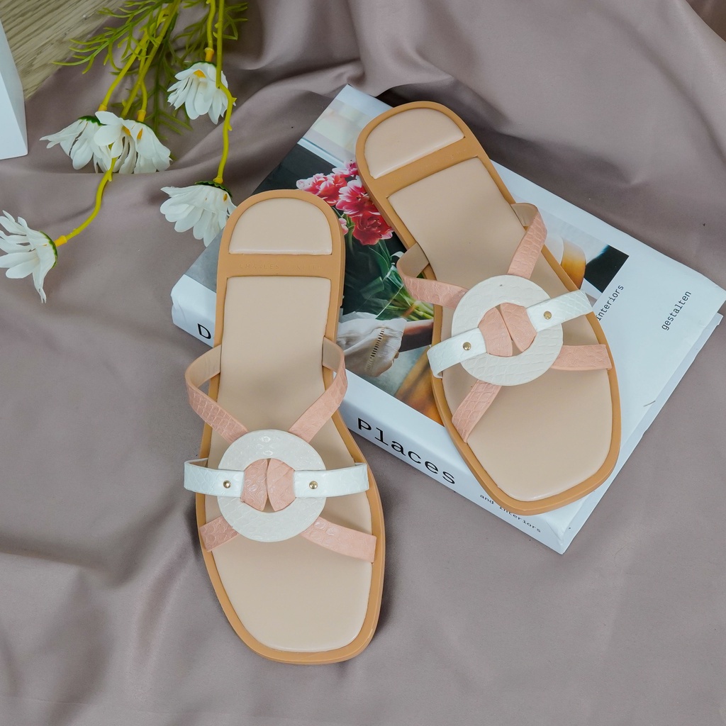 Sandal CK 399 / Sendal Selop Santai Wanita Model Terbaru Kekinian CnK 399 Flat 1.5cm By Dailyshoes_id