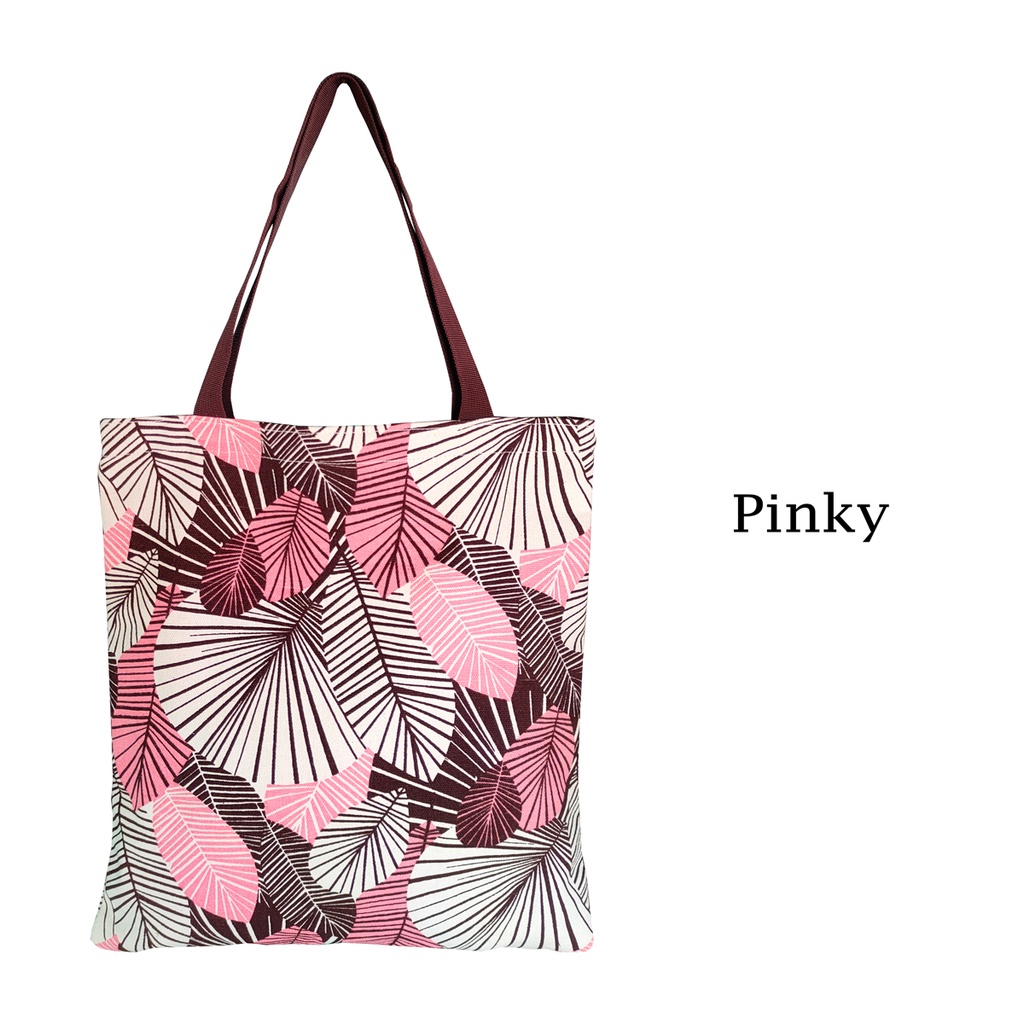 TOTE BAG / TOTEBAG KANVAS DENGAN RITSLETING KUAT DAN TRENDY / TAS TOTE MOTIF PINKY