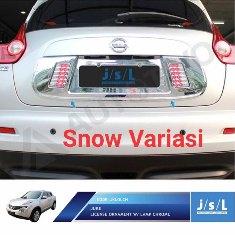 Nissan Juke license ornament lampu cover plat belakang JSL